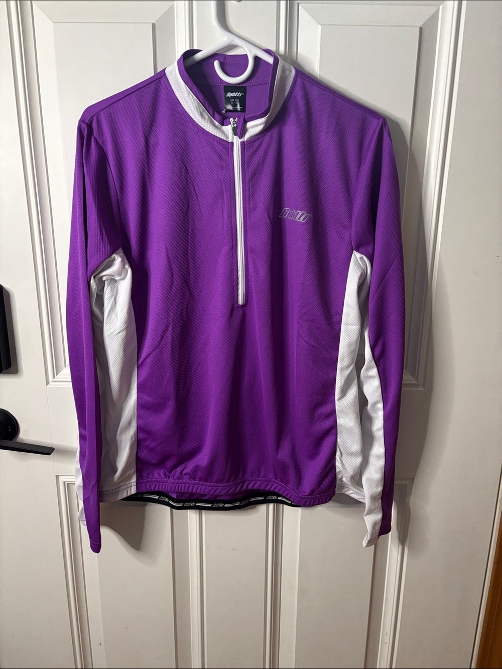 NWT Bpbtti Bright Purple Half-Zip Athletic Top with White Panels